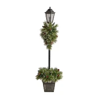 Nearly Natural 5ft. Decorated Lamp Post Christmas Tabletop Decor