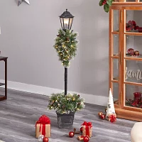 Nearly Natural 5ft. Decorated Lamp Post Christmas Tabletop Decor