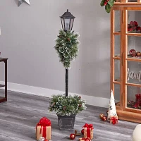 Nearly Natural 5ft. Decorated Lamp Post Christmas Tabletop Decor