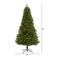 Nearly Natural Faux Douglas 7 1/2 Foot Pre-Lit Fir Christmas Tree