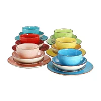 Elama 24-pc. Stoneware Dinnerware Set