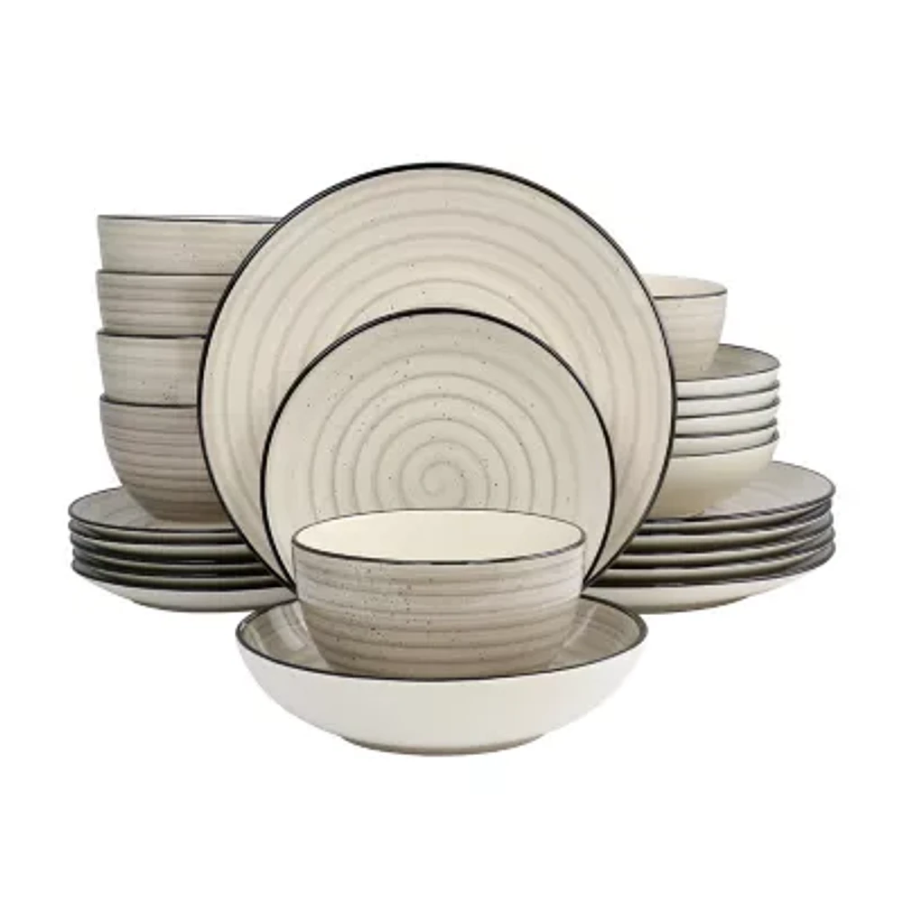 Elama Gia 24-pc. Stoneware Dinnerware Set