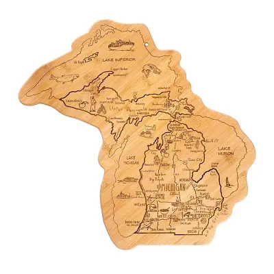 Totally Bamboo Destination State Shaped Serving and Cutting Board