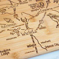 Totally Bamboo Destination State Shaped Serving and Cutting Board