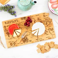 Totally Bamboo Destination State Shaped Serving and Cutting Board