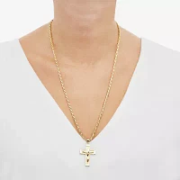 18K Gold Over Silver Crucifix Pendant Necklace