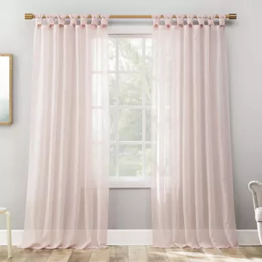 No 918 Krista Sheer Tab Top Single Curtain Panel