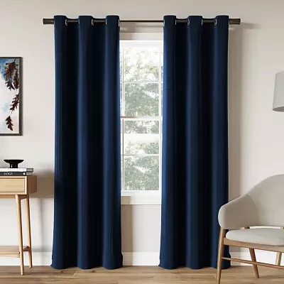 Sun Zero Cascade Grommet Top Blackout Single Curtain Panel