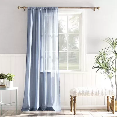Archaeo Coralie Rod Pocket Sheer Single Curtain Panel