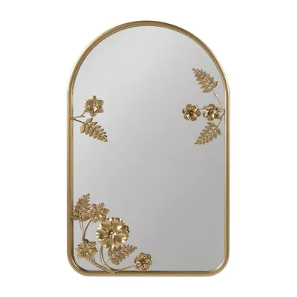 Madison Park 25.75 Adaline Arched Metal Floral Wall Mount Wall Mirror