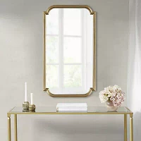 Madison Park 38 Adelaide Gold Scalloped Wood Wall Mount Rectangular Wall Mirror