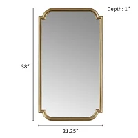 Madison Park 38 Adelaide Gold Scalloped Wood Wall Mount Rectangular Wall Mirror