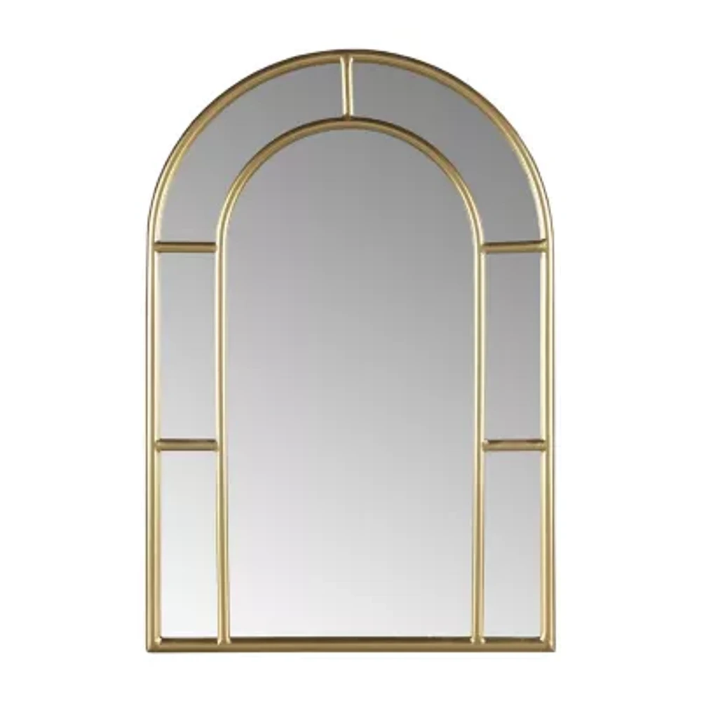 Martha Stewart 35.5 Regina Gold Arched Wall Mount Wall Mirror