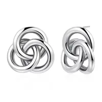 Sterling Silver 20.8mm Knot Stud Earrings