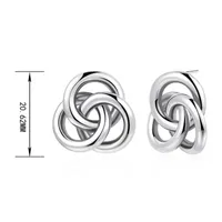 Sterling Silver 20.8mm Knot Stud Earrings