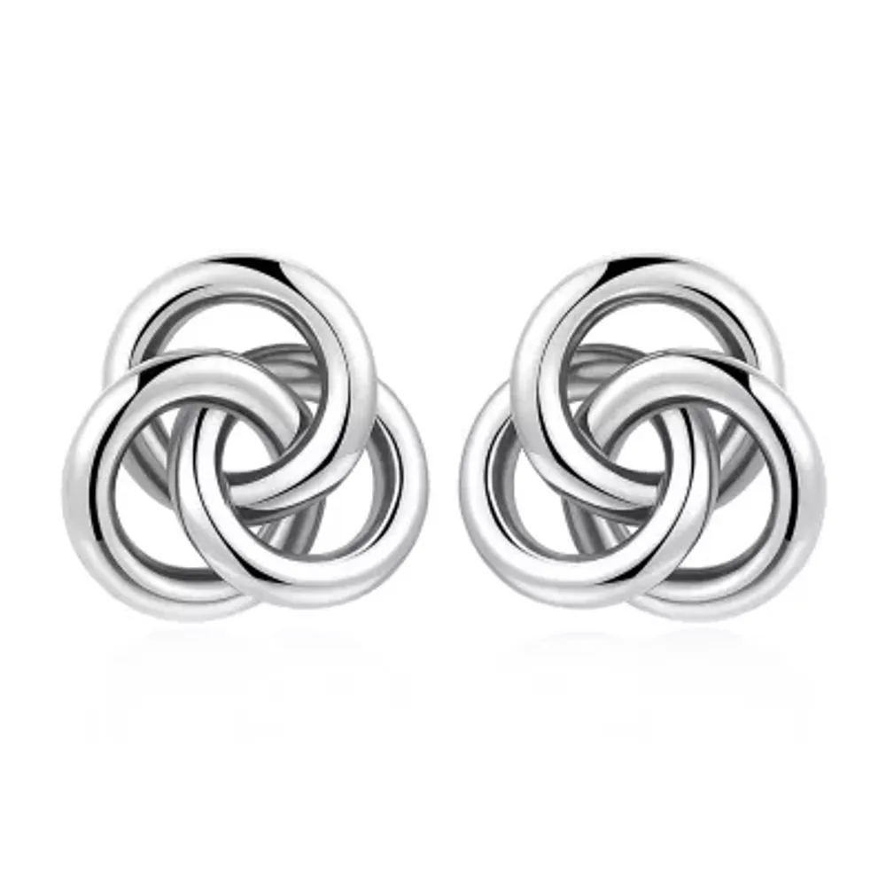 Sterling Silver 20.8mm Knot Stud Earrings