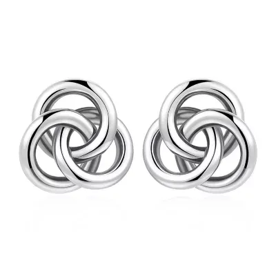 Sterling Silver 20.8mm Knot Stud Earrings