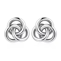 Sterling Silver 20.8mm Knot Stud Earrings