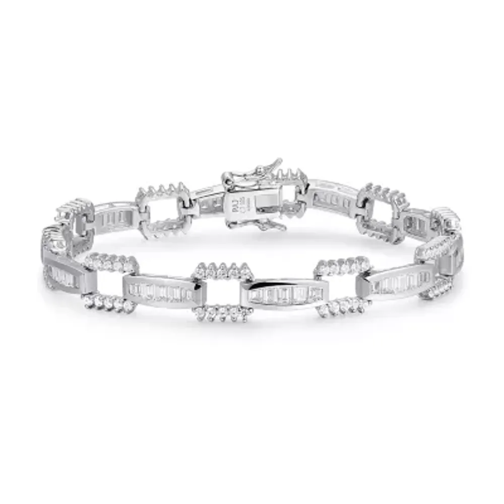 Sterling Silver 7.5 Inch Solid Square Link Bracelet