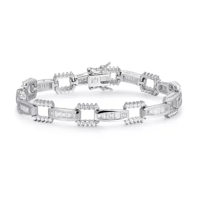 Sterling Silver 7.5 Inch Solid Square Link Bracelet