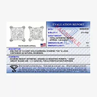 Premier Collection 1 CT. T.W.  Natural Diamond Princess-Cut Stud Earrings 14K Gold