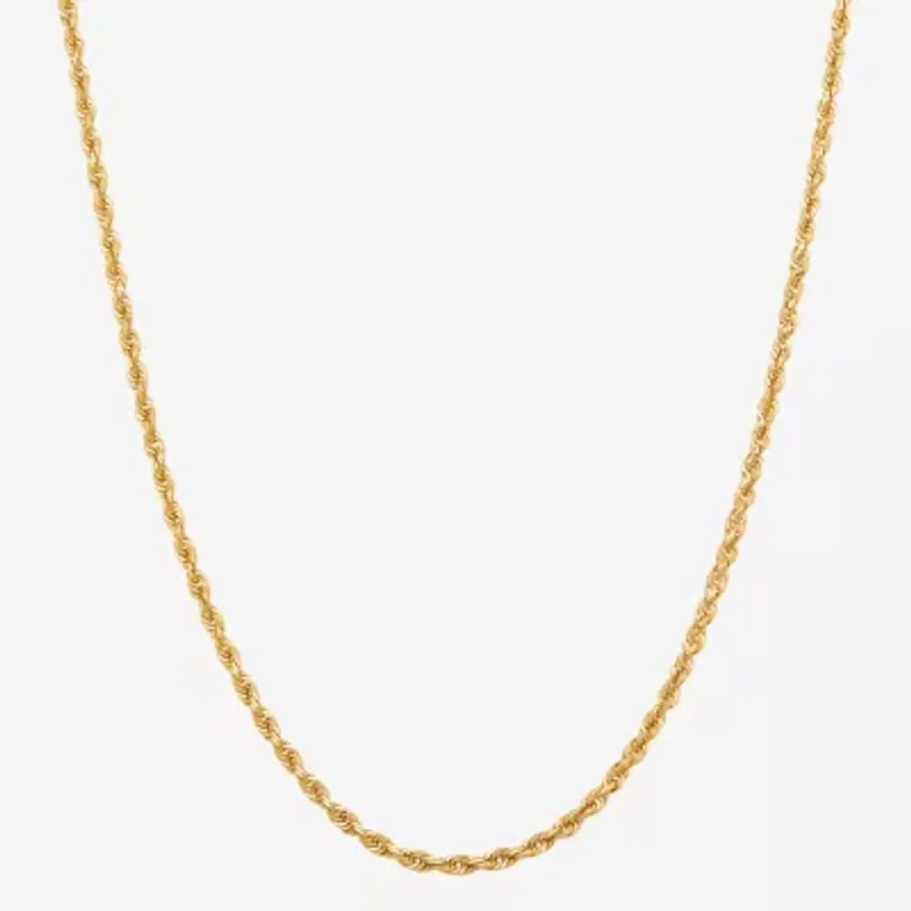 10K Gold 18 Inch Solid Rope Chain Necklace