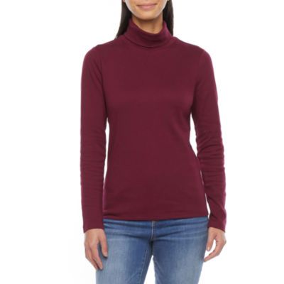 St. John's Bay Womens Turtleneck Long Sleeve T-Shirt