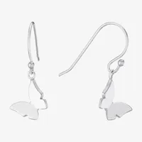 Silver Treasures Sterling Silver Butterfly Drop Earrings