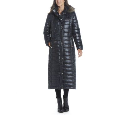 Miss Gallery Womens Removable Hood Heavyweight Overcoat Quilted Jacket