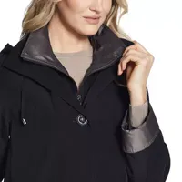 Gallery Womens Removable Hood Water Resistant Midweight Raincoat