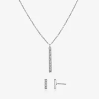 Bijoux Bar Delicates Silver Tone 2-pc. Bar Rectangular Jewelry Set