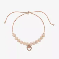 Bijoux Bar Rose Tone Link Heart Chain Bracelet
