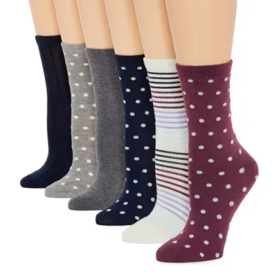 Mixit 6 Pair Crew Socks Womens