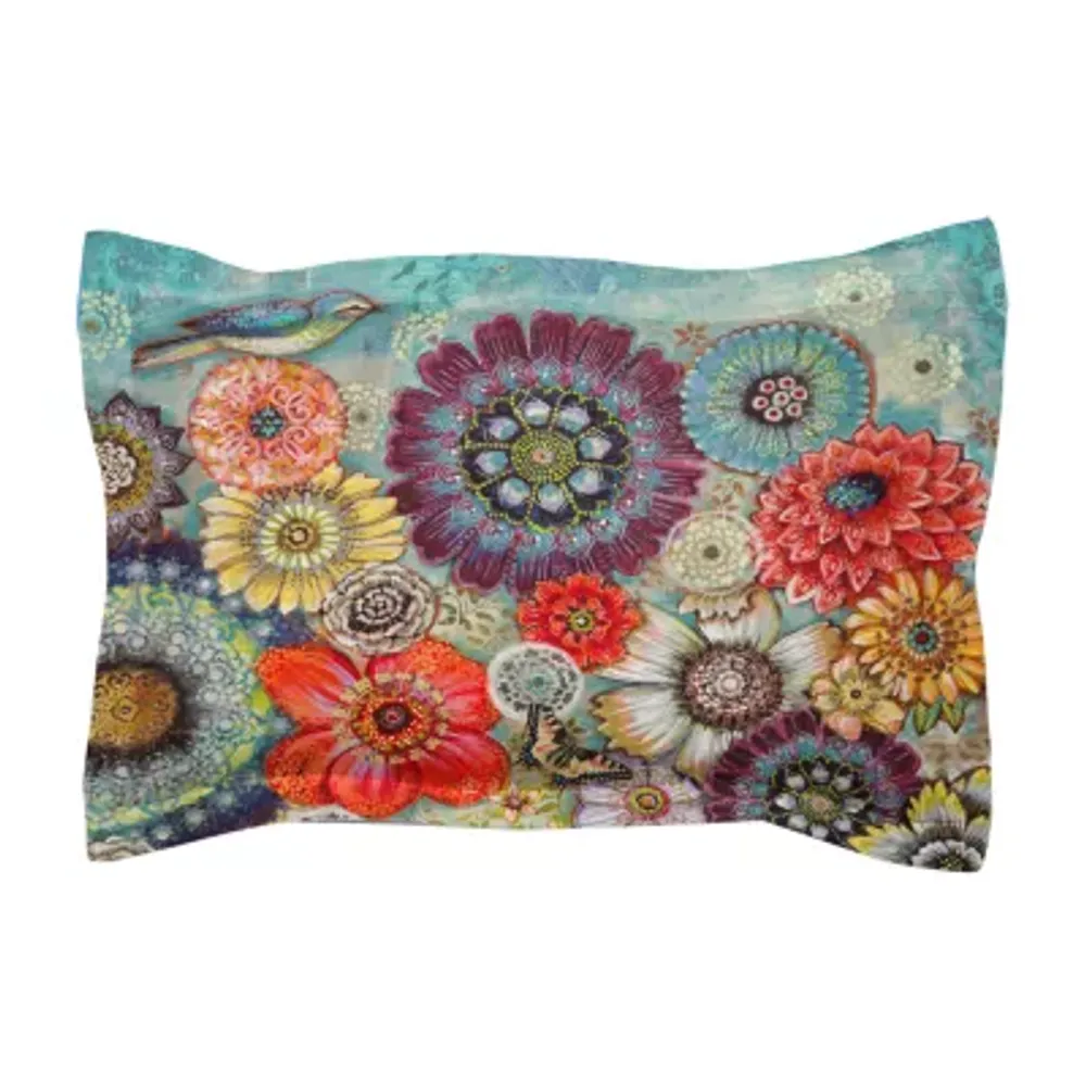 Laural Home Blue Bird Boho Pillow Shams