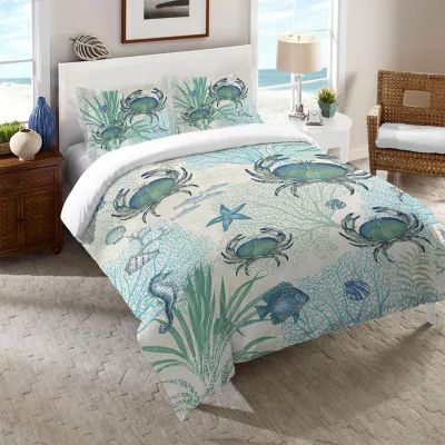 Laural Home Blue Crab Duvet Cover