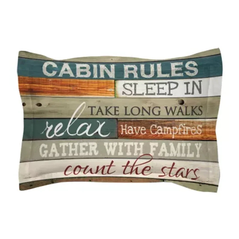 Laural Home Cabin Rules Pillow Sham