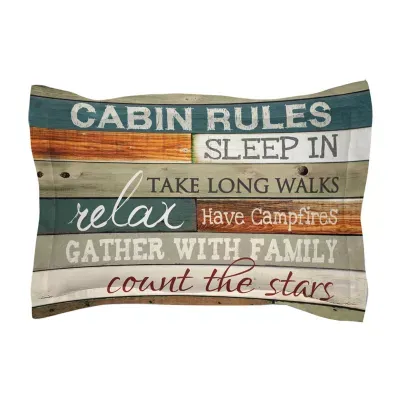 Laural Home Cabin Rules Pillow Sham