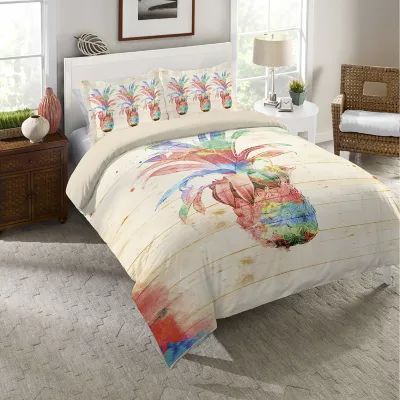 Laural Home Colorful Pineapple Duvet Cover