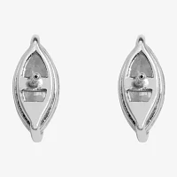 Silver Treasures Cubic Zirconia Sterling Silver 10mm Stud Earrings