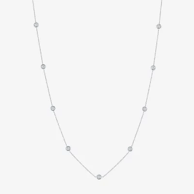 Diamond Addiction (G-H / Si2-I1) Womens White 10K Gold 18 Inch Tennis Necklace