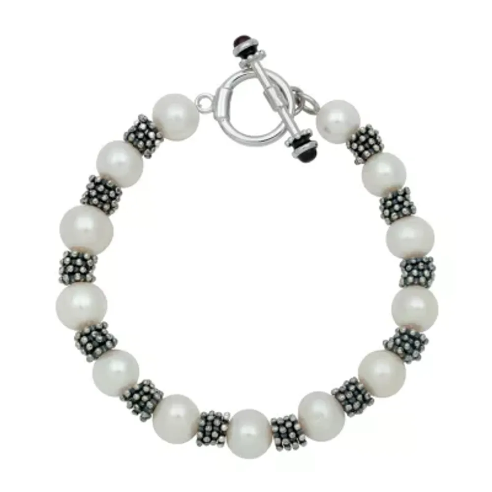 White Sterling Silver Beaded Bracelet