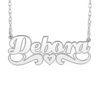 New White Diamond Accent Name Necklaces