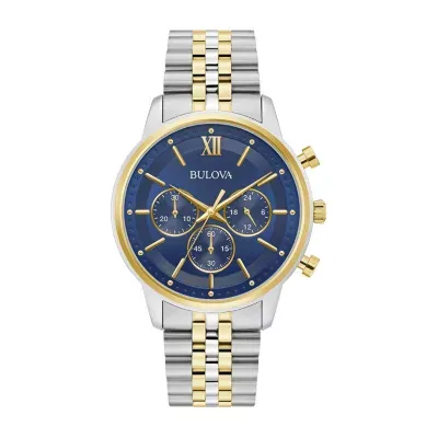 Bulova Unisex Adult Chronograph Two Tone Stainless Steel Bracelet Watch 98a274