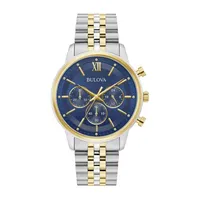 Bulova Mens Chronograph Two Tone Stainless Steel Bracelet Watch 98a274