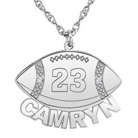Womens Genuine White Diamond Accent Personalized Gold Pendant Necklace