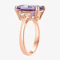 Effy Final Call Womens Genuine Pink Amethyst & 1/7 CT. T.W. Diamond 14K Rose Gold Cocktail Ring