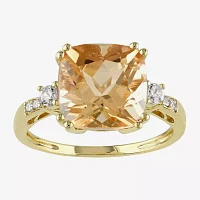 Genuine Citrine, Lab-Created White Sapphire and Diamond-Accent Ring