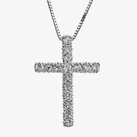 Womens / CT. T.W. Natural Diamond 10K Gold Cross Pendant Necklace