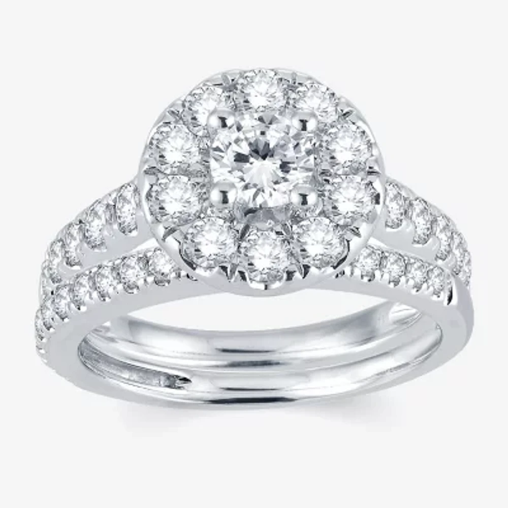 Modern Bride® Signature CT.T.W. Natural Diamond 14K White Gold Engagement Ring