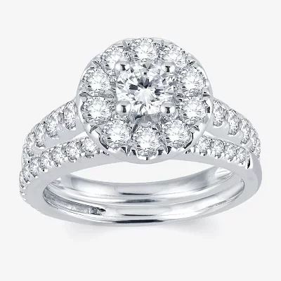 Modern Bride® Signature CT.T.W. Natural Diamond 14K White Gold Engagement Ring